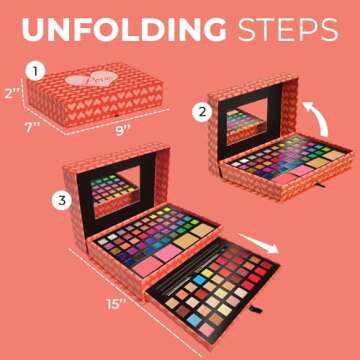 Toysical 2-Tier Makeup for Teens 10-12 - Kids Makeup Kit for Girl - Real, Washable, for Teen Girls or Women - Non Toxic Gift Set 86 Colors Full Starter Kit for Teenagers