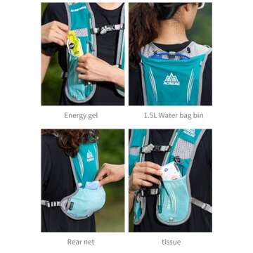 Hydration Backpack Bicycle Bag 5L Lightweight Hiking Backpack for Outdoor Hiking Climbing Running Cycling Biking Backpack with Hydration System for Men and Women (Rose Red with 1.5l Water Bladder)