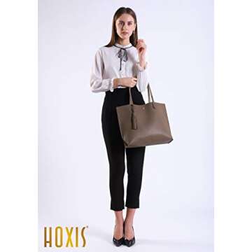 Minimalist Clean Cut Pebbled Faux Leather Tote Womens Shoulder Handbag (Dark Red) Medium