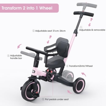 Newyoo Toddler Tricycle for 1-3 Year Olds