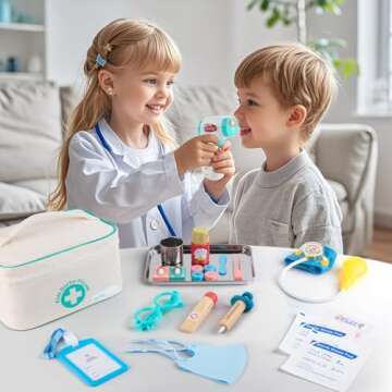 Doctor Kit for Toddlers 3-5, Doctor Kit for Kids, Pretend Doctor Playset, Durable Medical Kit with Toy Stethoscope, Medical Bag and Other Accessories, Doctor Toy Gifts for Boys and Girls Ages 3+