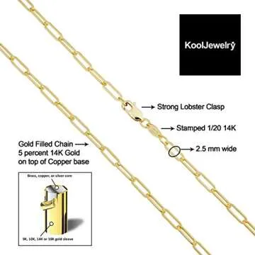 Kooljewelry 14k Gold Filled Paperclip Chain Necklace