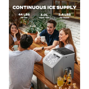 Silonn Ice Maker: 44lbs Daily, Self-Cleaning Stainless Steel