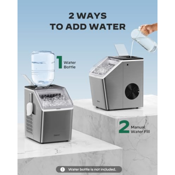 Silonn Ice Maker: 44lbs Daily, Self-Cleaning Stainless Steel