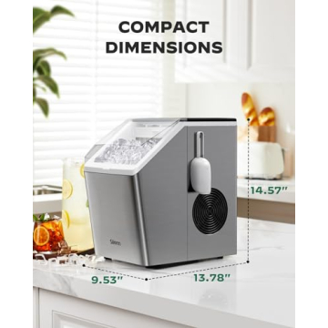 Silonn Ice Maker: 44lbs Daily, Self-Cleaning Stainless Steel