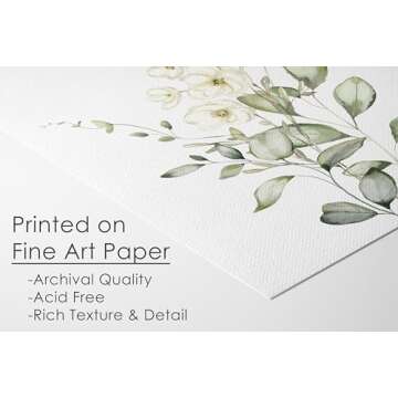 Botanical Watercolor Art Prints (Set of 4) - 8x10 (Unframed) | Boho Leaves and Flowers Wall Decor | ...