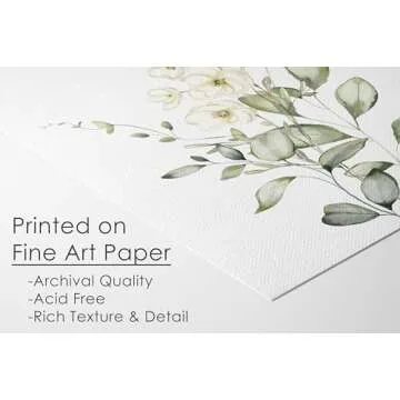 Botanical Watercolor Art Prints (Set of 4) - 8x10 (Unframed) | Boho Leaves and Flowers Wall Decor | ...