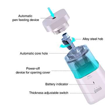 Deli Fully Automatic Electric Pencil Sharpener Heavy Duty Rechargeable Pencil Sharpener Plug in for ...