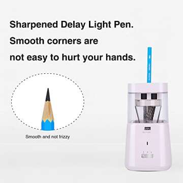 Deli Fully Automatic Electric Pencil Sharpener Heavy Duty Rechargeable Pencil Sharpener Plug in for No.2 / Colored Pencils (6-8mm) Best for Kids School Classroom Office Home(White)