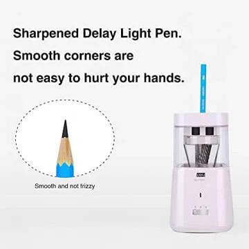 Deli Fully Automatic Electric Pencil Sharpener Heavy Duty Rechargeable Pencil Sharpener Plug in for No.2 / Colored Pencils (6-8mm) Best for Kids School Classroom Office Home(White)