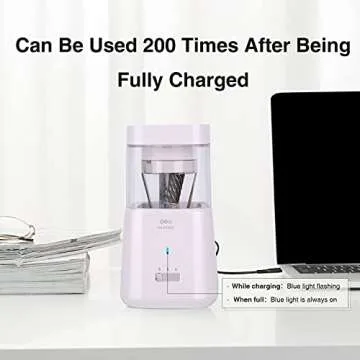 Deli Fully Automatic Electric Pencil Sharpener Heavy Duty Rechargeable Pencil Sharpener Plug in for No.2 / Colored Pencils (6-8mm) Best for Kids School Classroom Office Home(White)