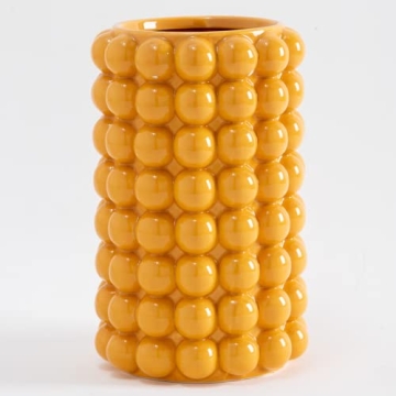 Anding Yellow Ceramic Vase for Modern Home Decor