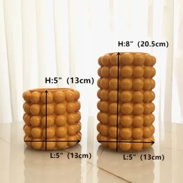 Anding Yellow Ceramic Vase for Modern Home Decor