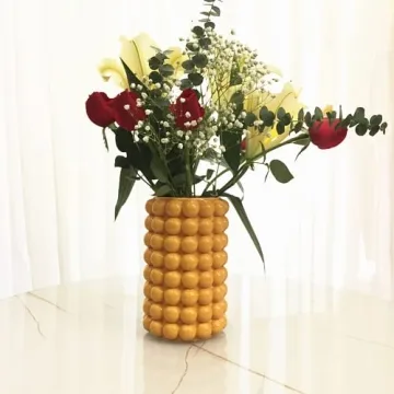 Anding Yellow Ceramic Vase for Modern Home Decor