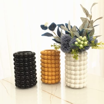 Anding Yellow Ceramic Vase for Modern Home Decor