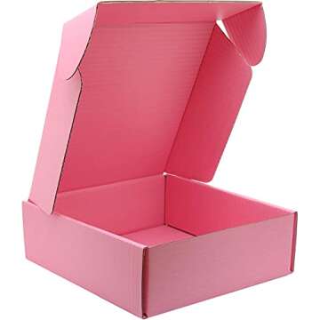 Lmuze Small Pink Shipping Boxes for Small Business Pack of 25-6x6x2 inches Cardboard Corrugated Mailer Boxes for Shipping Packaging Craft Gifts Giving Products