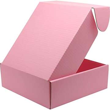 Lmuze Small Pink Shipping Boxes for Small Business Pack of 25-6x6x2 inches Cardboard Corrugated Mailer Boxes for Shipping Packaging Craft Gifts Giving Products