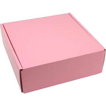 Lmuze Small Pink Shipping Boxes for Small Business Pack of 25-6x6x2 inches Cardboard Corrugated Mailer Boxes for Shipping Packaging Craft Gifts Giving Products