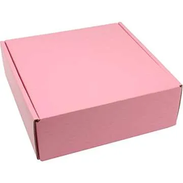 Lmuze Small Pink Shipping Boxes for Small Business Pack of 25-6x6x2 inches Cardboard Corrugated Mailer Boxes for Shipping Packaging Craft Gifts Giving Products