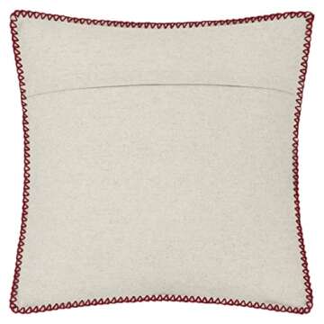 JWH Christmas Snowflake Pillow Covers Decorative Throw Pillow Red Cushion Cover Embroidered Accent Pillow Case Winter Holiday Pillowcase Decor Farmhouse Bedroom Couch 18x18 Inch Beige Red
