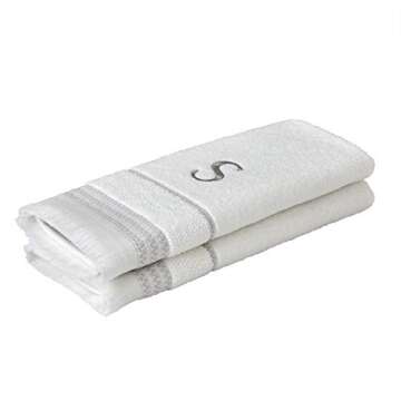 Luxury Embroidered Monogram Hand Towel Set for Home