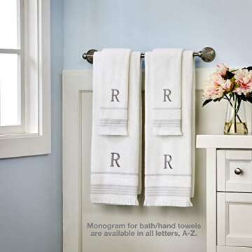 Luxury Embroidered Monogram Hand Towel Set for Home