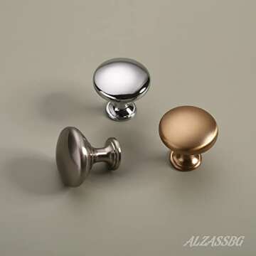 Alzassbg 10 Pack Champagne Bronze Cabinet Knobs, 1-1/8 Inch Diameter Kitchen Cabinet Hardware Round ...