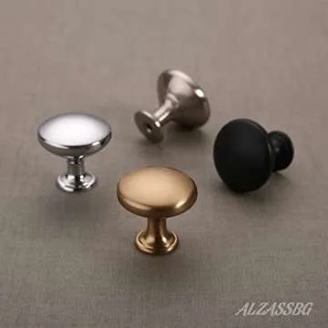 Alzassbg 10 Pack Champagne Bronze Cabinet Knobs, 1-1/8 Inch Diameter Kitchen Cabinet Hardware Round Knobs for Cabinets and Drawers AL6011TGP