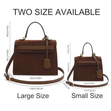 Top Handle Satchel Vintage Top Handle Bag Suede Leather Women Handbags Purse Mini Satchel Bags Shoulder Bag for Women