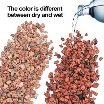 TOYPOPOR Red Lava Accent Rocks Outdoor Decorative Stones for Craft Projects, Vase Fillers, Succulents, Cactus Pots, Terrarium Plants 2.2LB