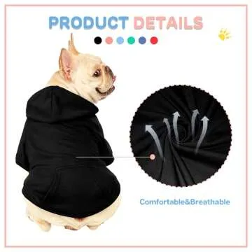 Dog Hoodie with Hat for Small Medium Dogs | Cozy & Trendy