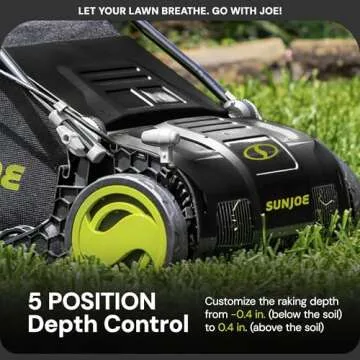 Sun Joe 13 Amp Electric Dethatcher and Scarifier with Removeable 13.2 Gallon Bag, Black/Green
