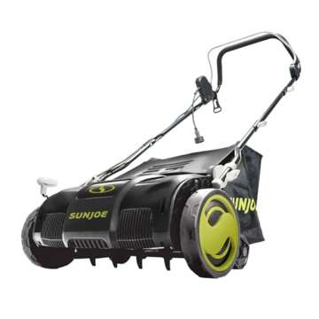 Sun Joe 13 Amp Electric Dethatcher and Scarifier with Removeable 13.2 Gallon Bag, Black/Green