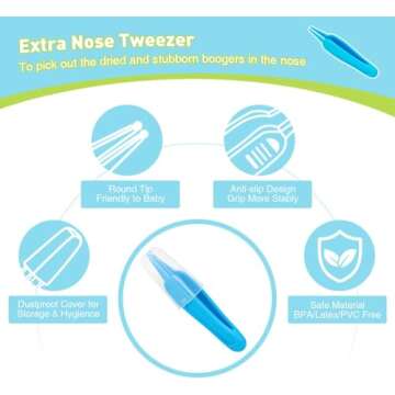 MORLIKE LIVING Baby Nose and Ear Cleaner Tool, Soft Flexible Rubber Nasal Booger Picker for Newborns and Infants, Dual Ear Wax and Snot Remover, Essential Baby Care Products