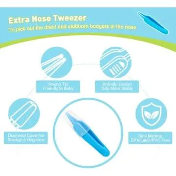 MORLIKE LIVING Baby Nose and Ear Cleaner Tool, Soft Flexible Rubber Nasal Booger Picker for Newborns and Infants, Dual Ear Wax and Snot Remover, Essential Baby Care Products