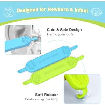 MORLIKE LIVING Baby Nose and Ear Cleaner Tool, Soft Flexible Rubber Nasal Booger Picker for Newborns and Infants, Dual Ear Wax and Snot Remover, Essential Baby Care Products