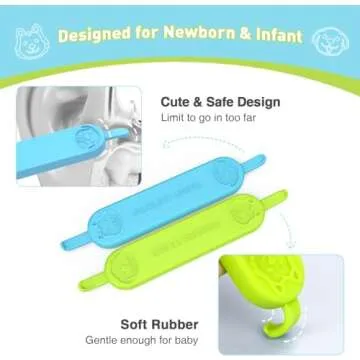 MORLIKE LIVING Baby Nose and Ear Cleaner Tool, Soft Flexible Rubber Nasal Booger Picker for Newborns and Infants, Dual Ear Wax and Snot Remover, Essential Baby Care Products