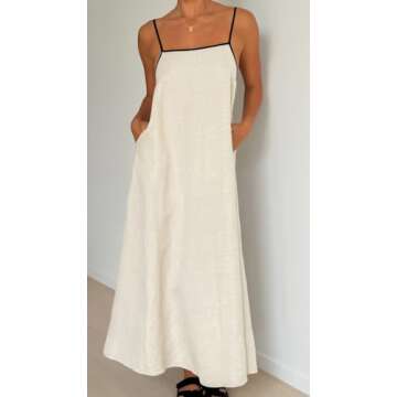 Stylish Women Linen Maxi Dress for Beach & Vacation