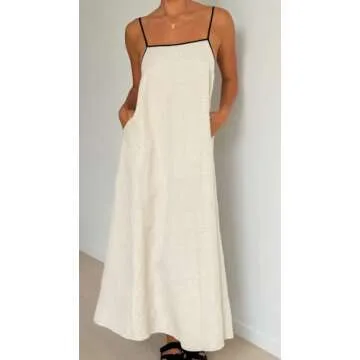 Stylish Women Linen Maxi Dress for Beach & Vacation