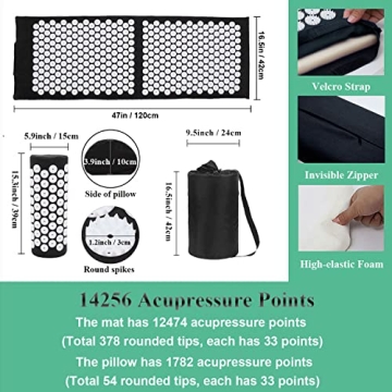 XiaoMaGe Acupressure Mat & Pillow Set for Stress Relief