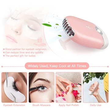 MISMXC Mini Eyelash Fan - Rechargeable & Portable Dryer