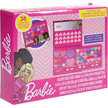 Barbie Beauty Compact Set for Kids Ages 6+ with Eye Shadows and Gloss