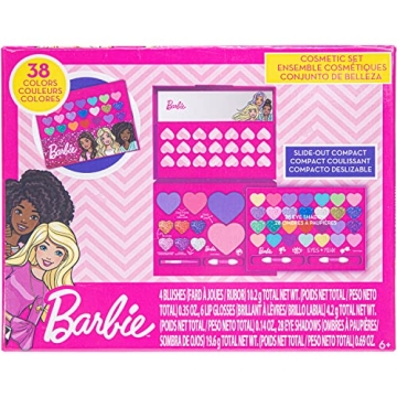 Barbie Beauty Compact Set for Kids Ages 6+ with Eye Shadows and Gloss