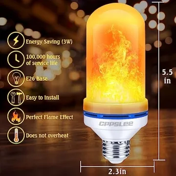 CPPSLEE LED Flame Light Bulbs for Halloween and Christmas