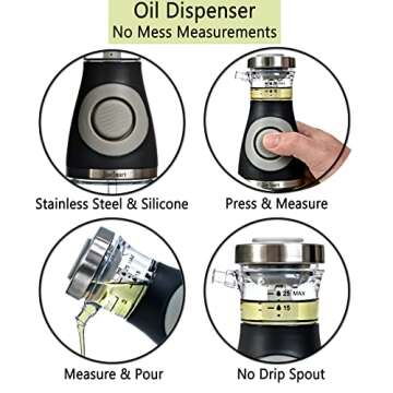 Kocinart Olive Oil Dispenser and Sprayer Set | 17oz & 3oz Bottles