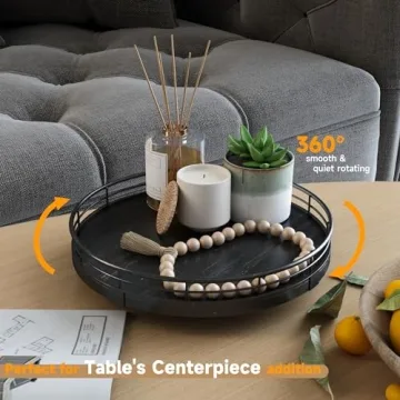 Stylish 9" Oak Turntable Bathroom Vanity Tray for Gifts