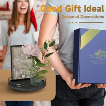 Stylish 9" Oak Turntable Bathroom Vanity Tray for Gifts