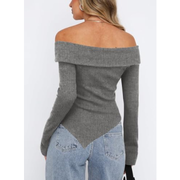 Darong Women's Stylish Off Shoulder Sweater for All Seasons