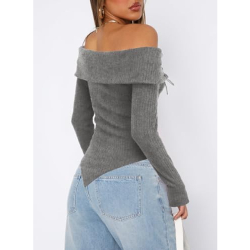 Darong Women's Stylish Off Shoulder Sweater for All Seasons