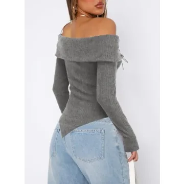 Darong Women's Stylish Off Shoulder Sweater for All Seasons